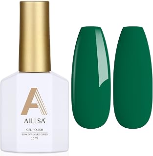 AILLSA Green Gel Nail Polish Shamrock Green Gel Polish Pine Spring Gels Long Lasting Bright Color Opaque Gel Polish Soak Off U V Gel Nail Saint Patrick's Day Gifts 0.51 Fl Oz/GF08