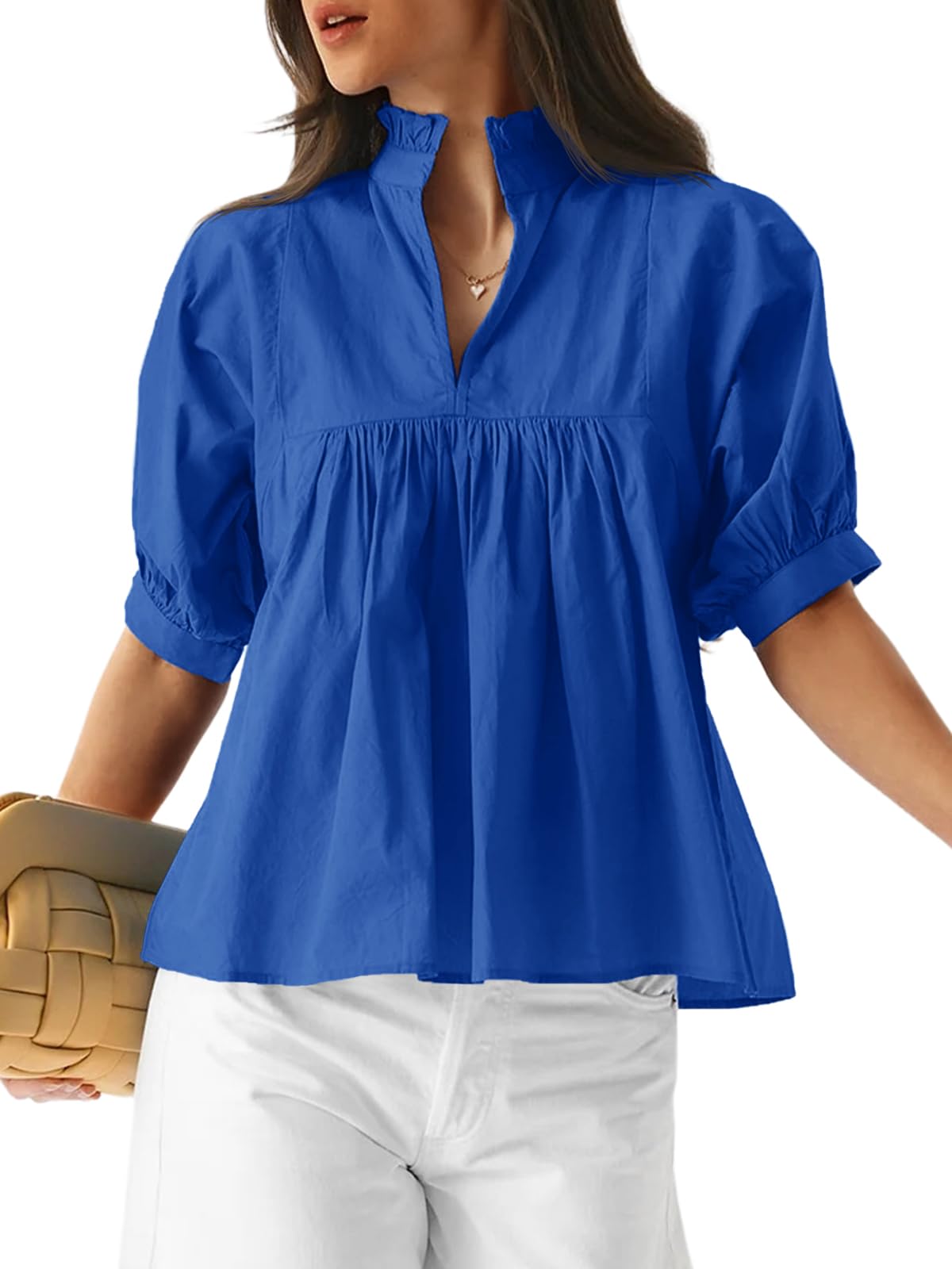 Amazon.com: Cicy Bell Womens Babydoll Peplum Tops Summer V Neck