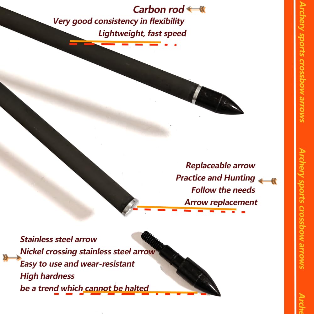 Armbrust Adder Bolzen Pfeile Carbon Armbrust Adder Cobra Adder Bolzen Pfeilspitzen Jagdspitzen Präzisionsziel Jagd Zielbogenschießen Schießen