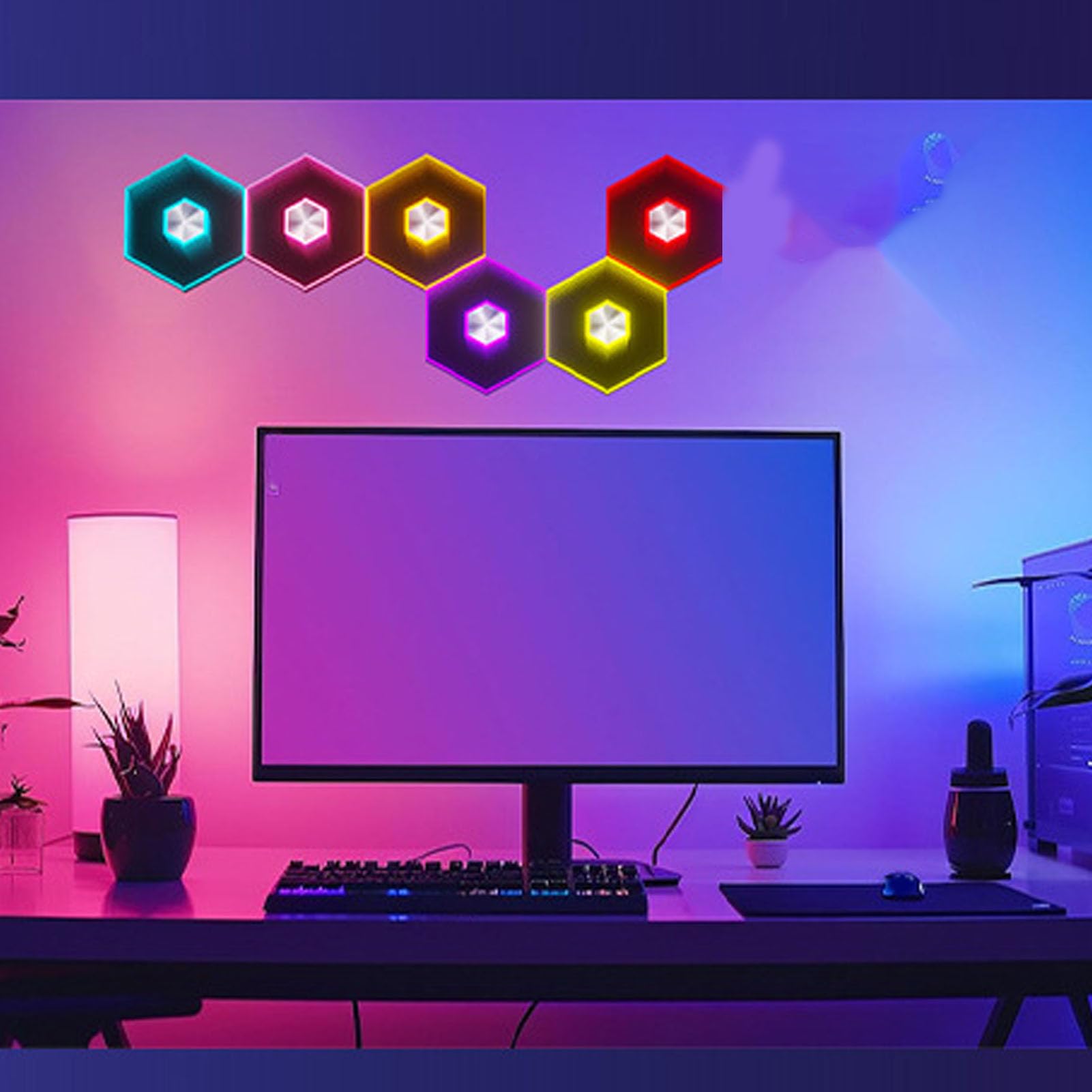 Lampade da Parete Esagonali, Pannelli Modulari Bluetooth Rgb da 6