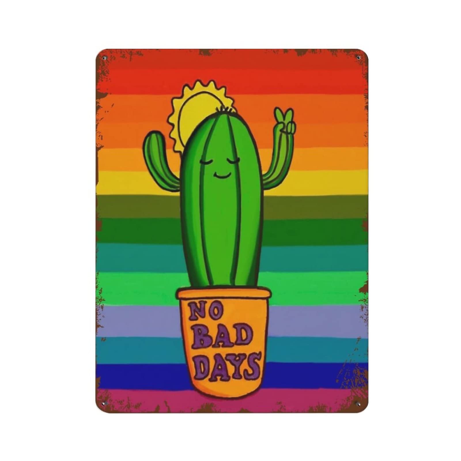 AOOEDM Cactus Sun Vintage Metal Sign for Home Shop Coffee Garage Man Cave Signs Wall Plaque Kitchen Bar Sign Wall Decor Poster