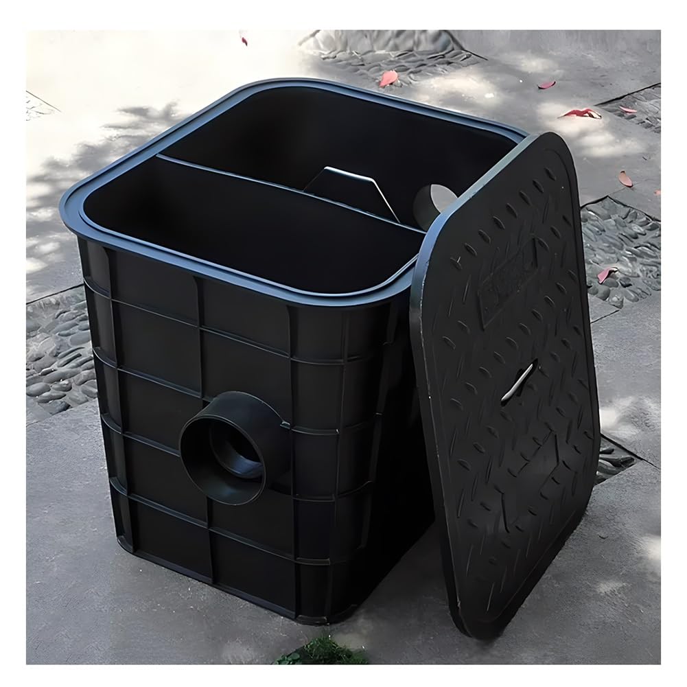 Separatore Olio-Acqua Commerciale con Coperchio, Trappola per Grassi 40x40x40 cm per ristoranti e Mense, efficiente intercettatore di Grassi, Raccoglitore di Grassi per impieghi gravosi