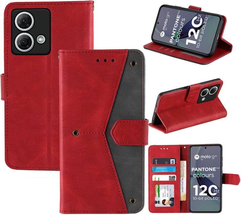 RAHISHI Flip Cover Compatible for Motorola G84 5G | Moto G84 5G Back Cover Soft Silicon TPU Flip Cover Executive Executive Red, Magnetic Closure (B0DDC4S1BQ) Amazon Price History, Amazon Price Tracker