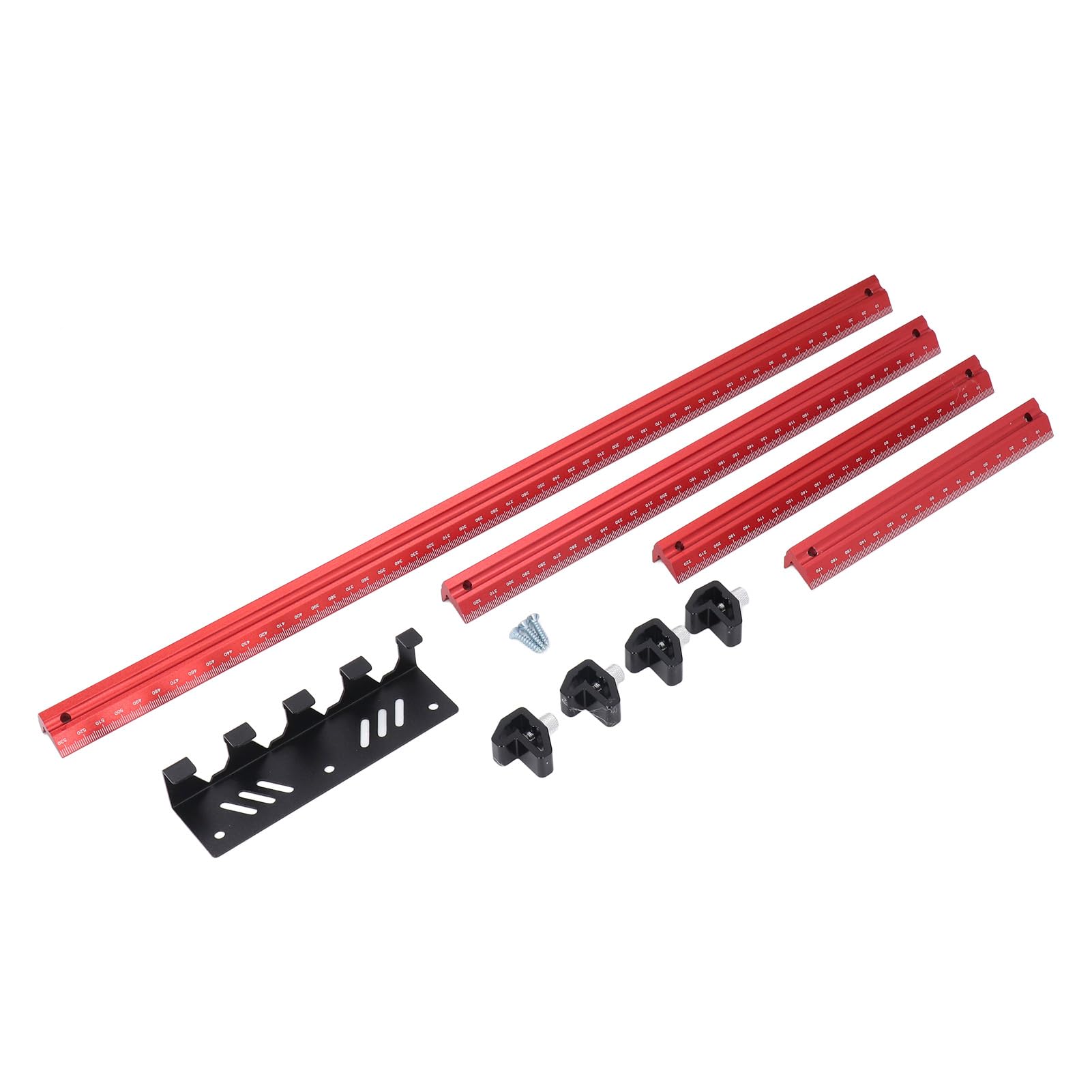 Righello dritto a forma di V Set da 4 pezzi Strumenti di misurazione per la lavorazione del legno su scala laterale per falegnami Hobbisti 4 6 8 10 pollici Accessorio per la