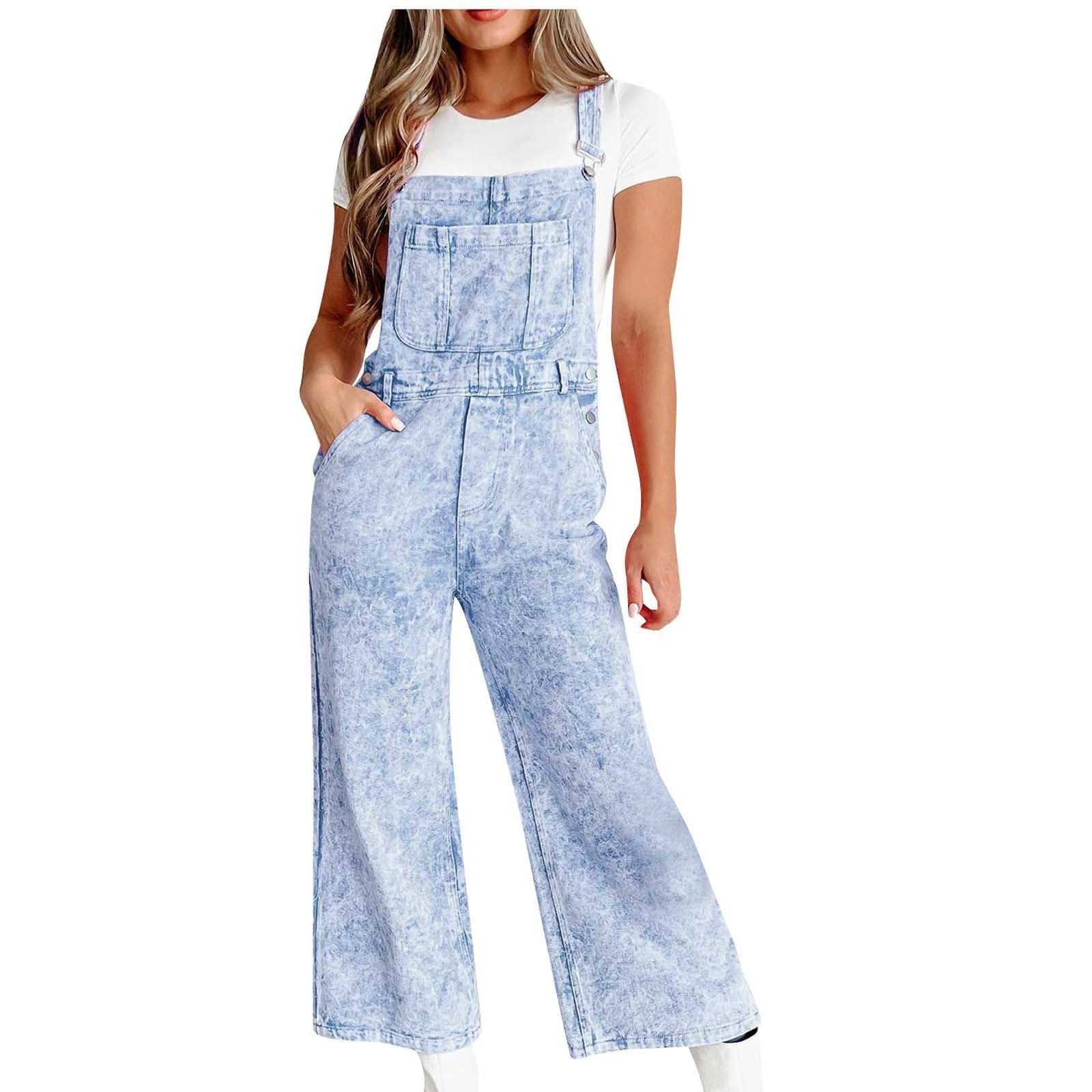 Mono Trabajo Mujer Peto Vaquero Macacao Casual Tezano Largos Talla Grande De Overol Informal Elegante Baggy Ancho Hippie Fiesta Formal