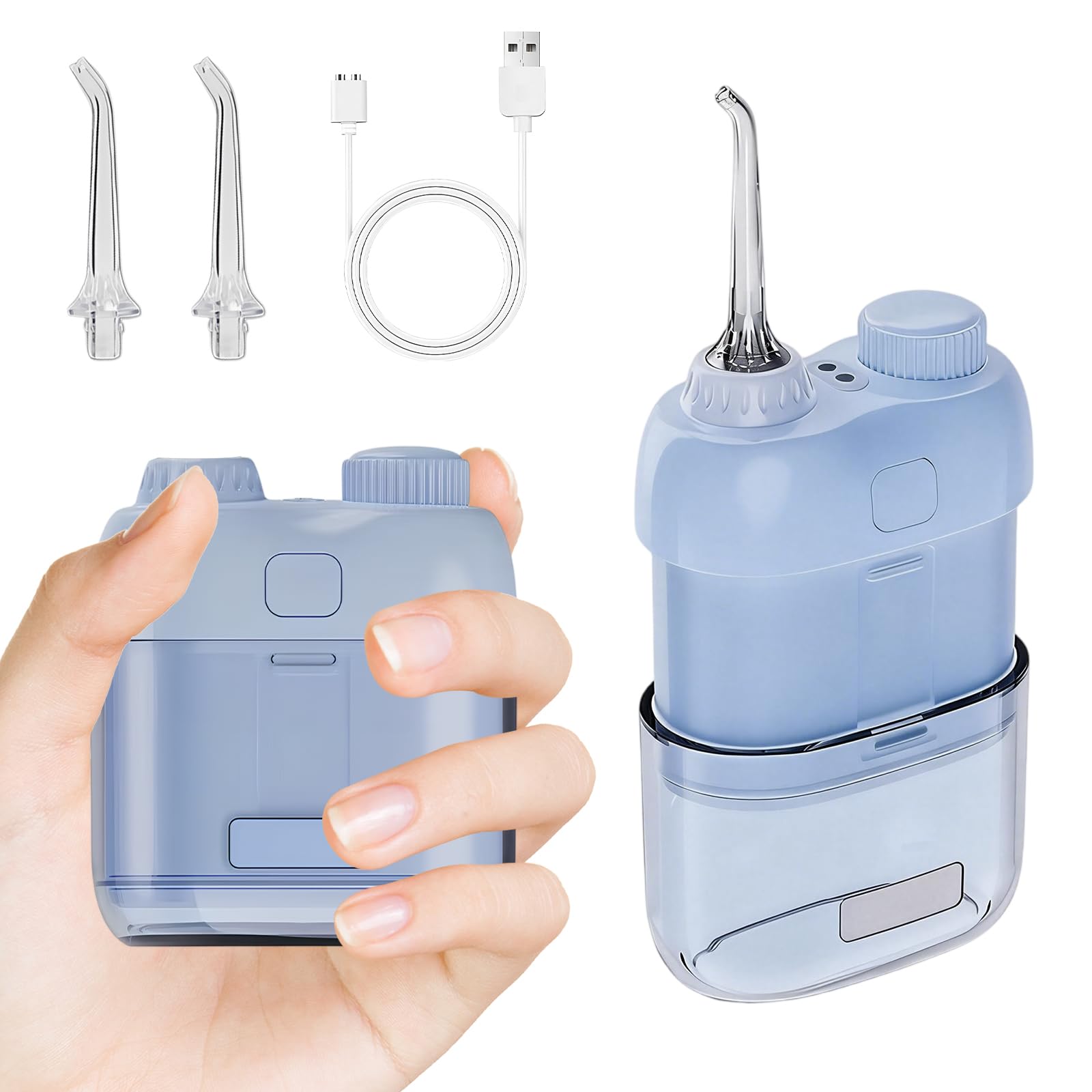 Colexy Portable Dental Irrigator, Oral Irrigator, Deep Cleaning with 3 Modes, IPX7 Waterproof, Ideal for Travel and Daily Use (Blue)