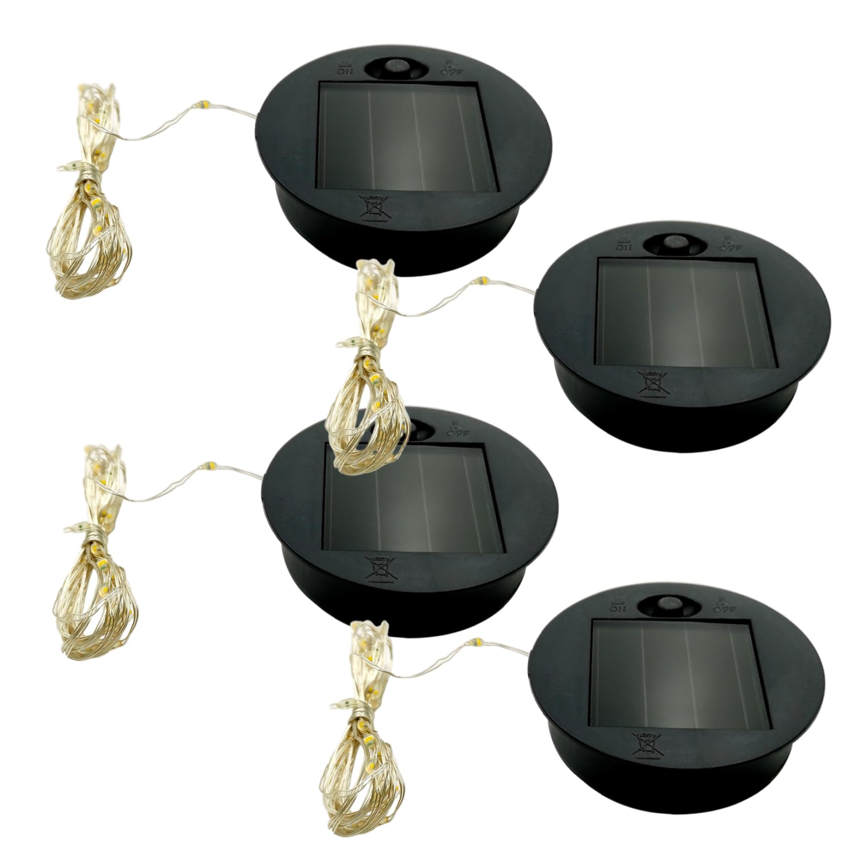 Monetais 4PCS Solar Light Replacement Top with 10LED String, 2.8" Replacement Solar Light Units for Outdoor Hanging Lanterns DIY Walkway Yard Decoration Parts