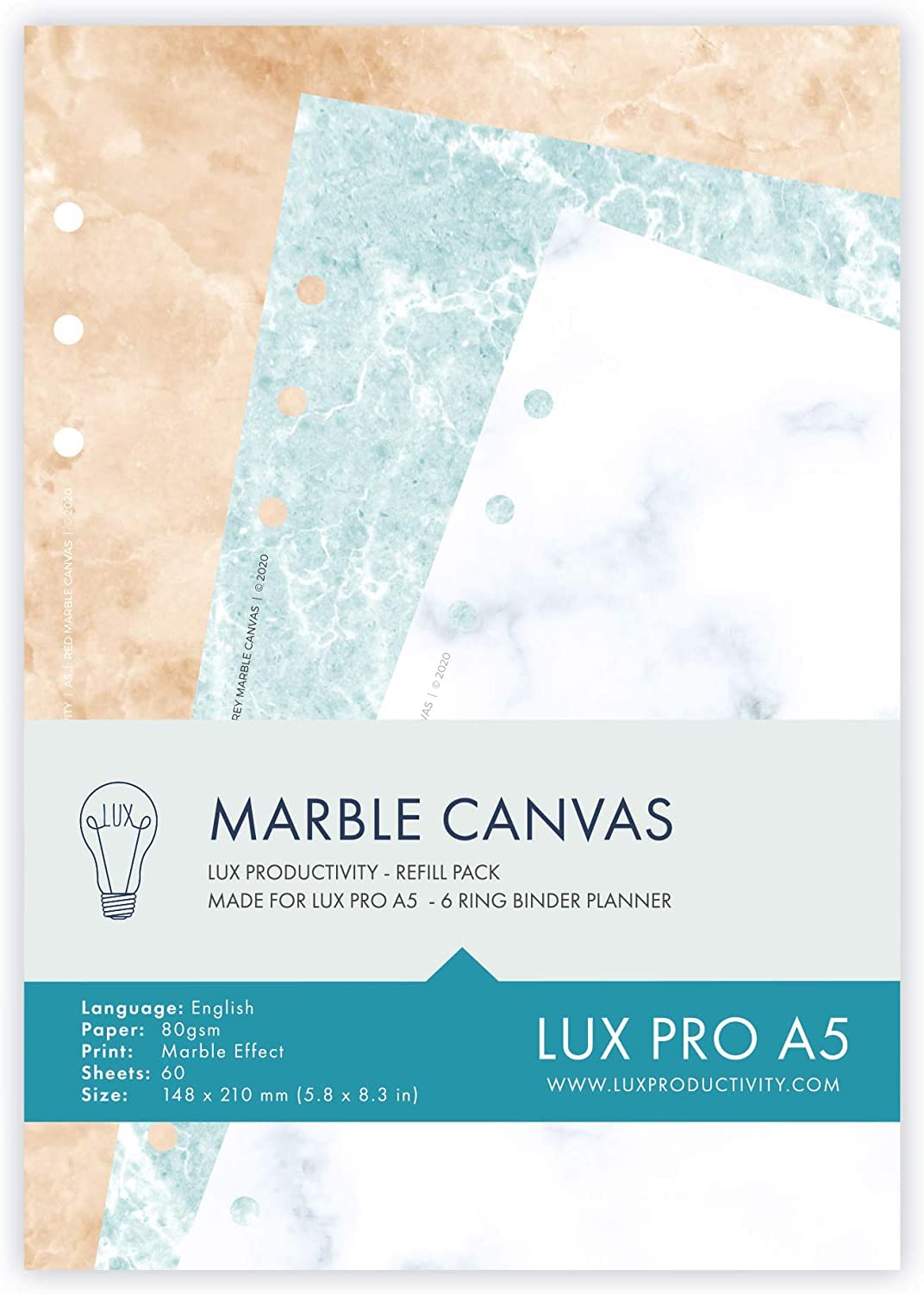 LUX PRO A5 - Refill Pack - Marble Canvas - LUX PRODUCTIVITY — image 1