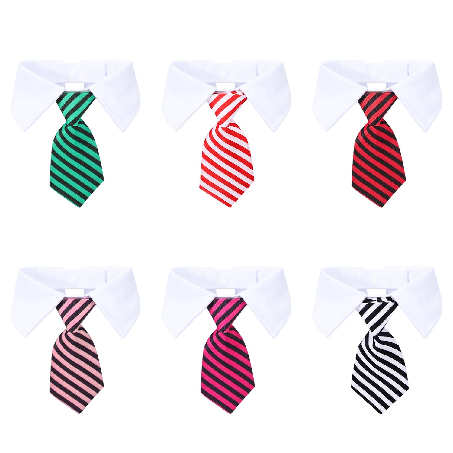 Segarty Dog Necktie, 6pcs Dog Neck Tie,Stripe Patterned Bowties for Medium Dogs