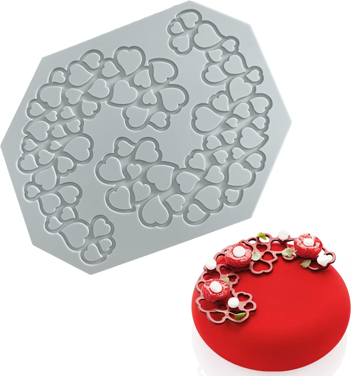 QLINLEAF Hollow Candy Mold, Chocolate Candy 3D Hollow Silicone Mold (Grey)