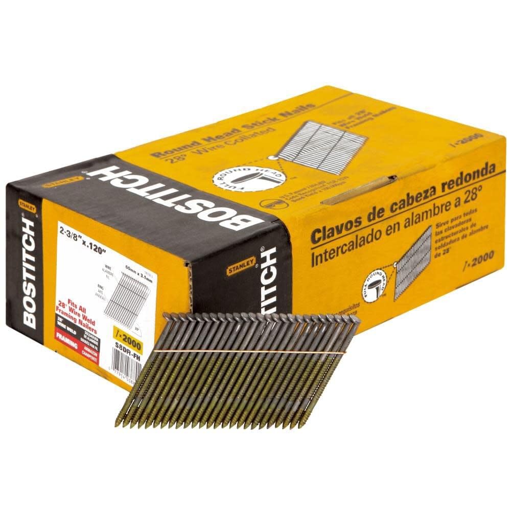 Clous pour encadrement 2-3/8 pouces pour fixations de cadres en bois, boîte de 2000 pièces