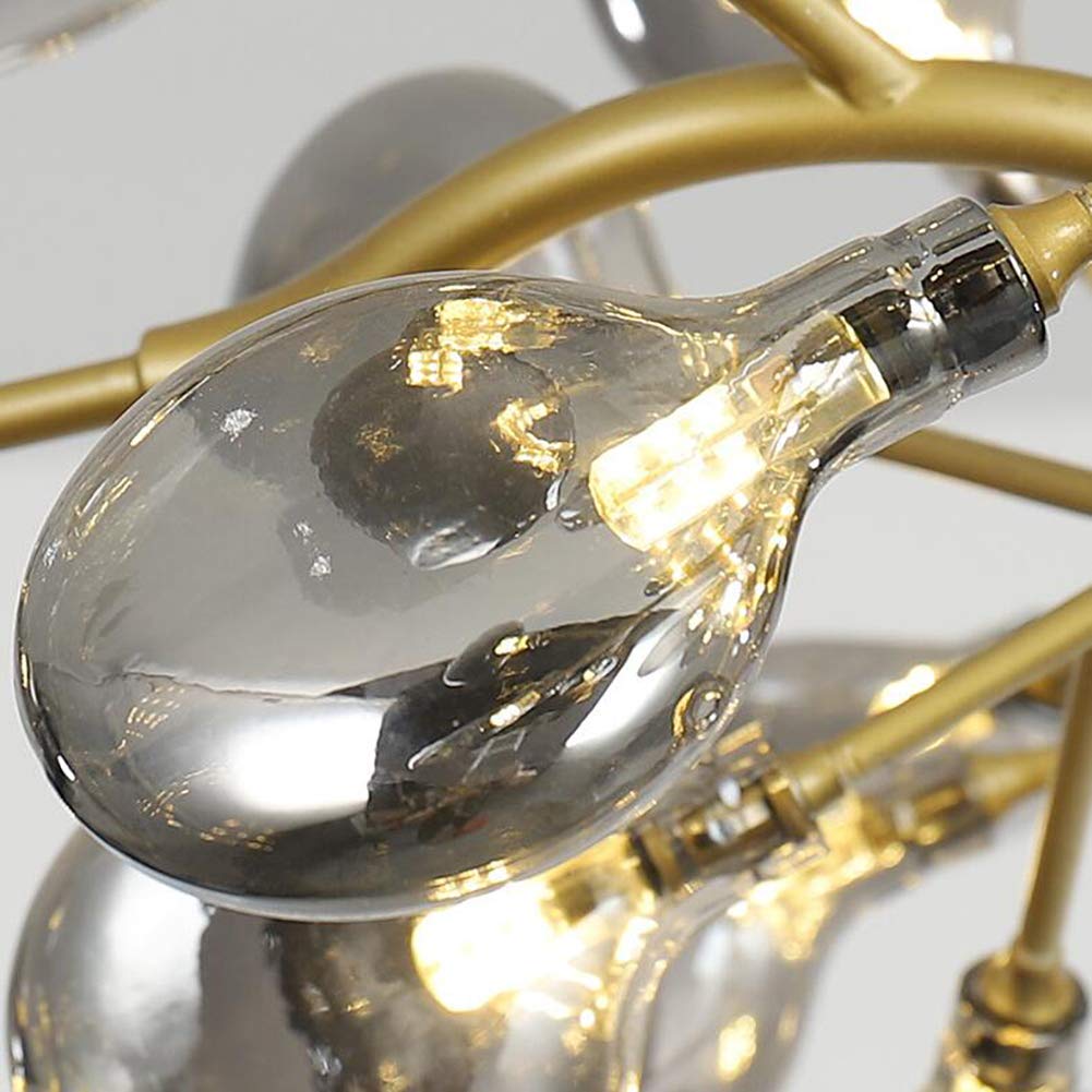 Żyrandol Świetlik, Żyrandol LED Sputnik Nowoczesny Fajerwerki LED Światło Żelaza Przemysłowe Zawieszenie Sufitowe Oświetlenie Sufitowe do Restauracji Living Room-Golden. 45 głowic