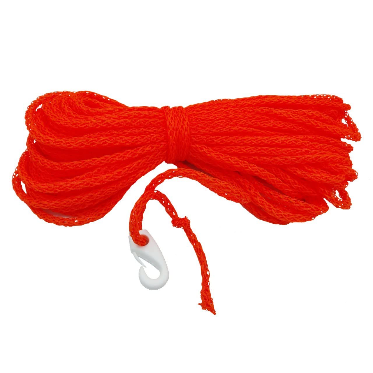 Cima Galleggiante Treccia da 6mm con Moschettone 30 Metri di Lunghezza Colore Arancione ideale per Salvagente Anulare Kayak SUP Board