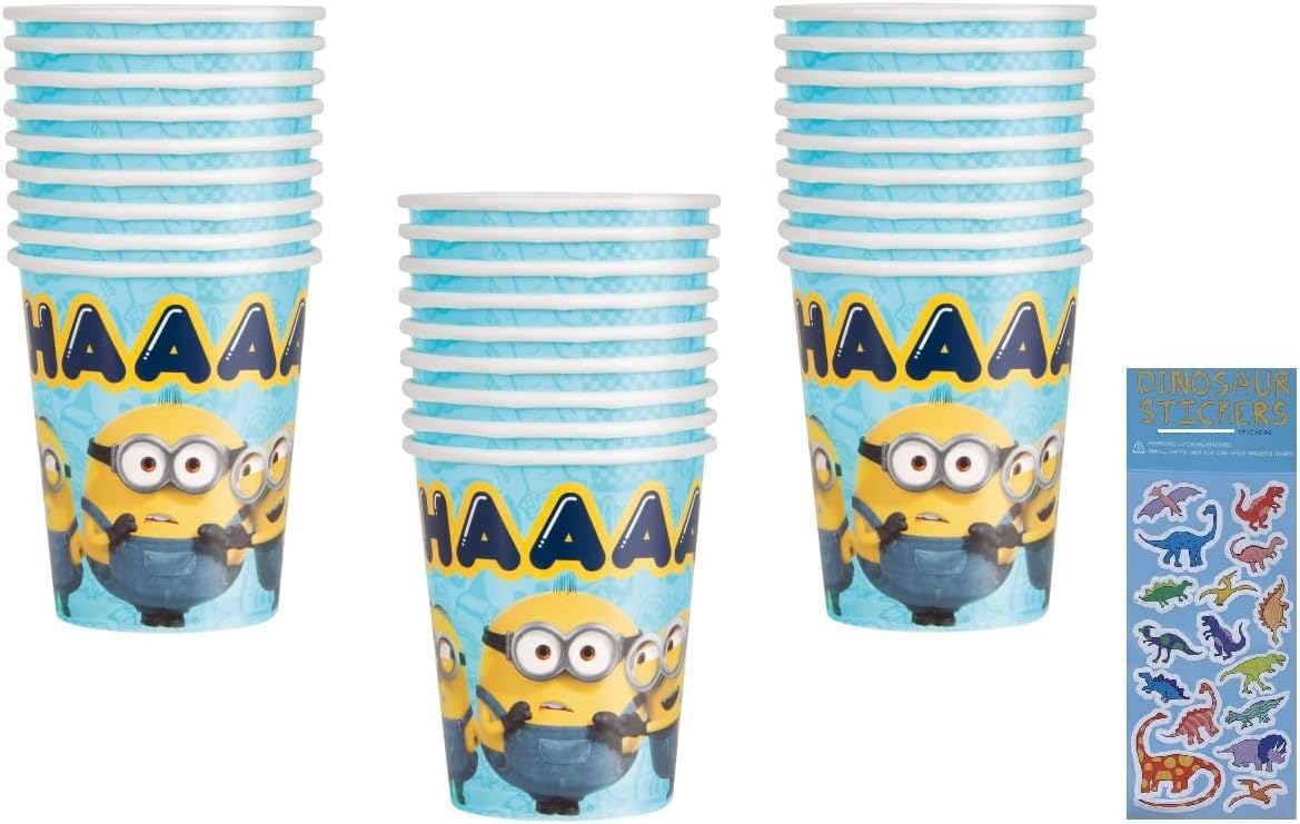 Unique Despicable Me Party Supplies Bundle Pack includes Party Paper Cups - 24 Count
