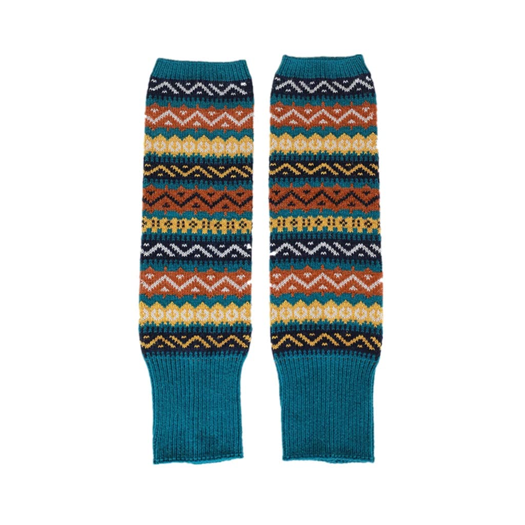 Calentadores de piernas Invierno Mujer Casual Punto Suave Ganchillo Adorno en la Rodilla Bota Calentadores de Piernas Legging Calentador (Color : C, Size : 43cm) (A 43cm)