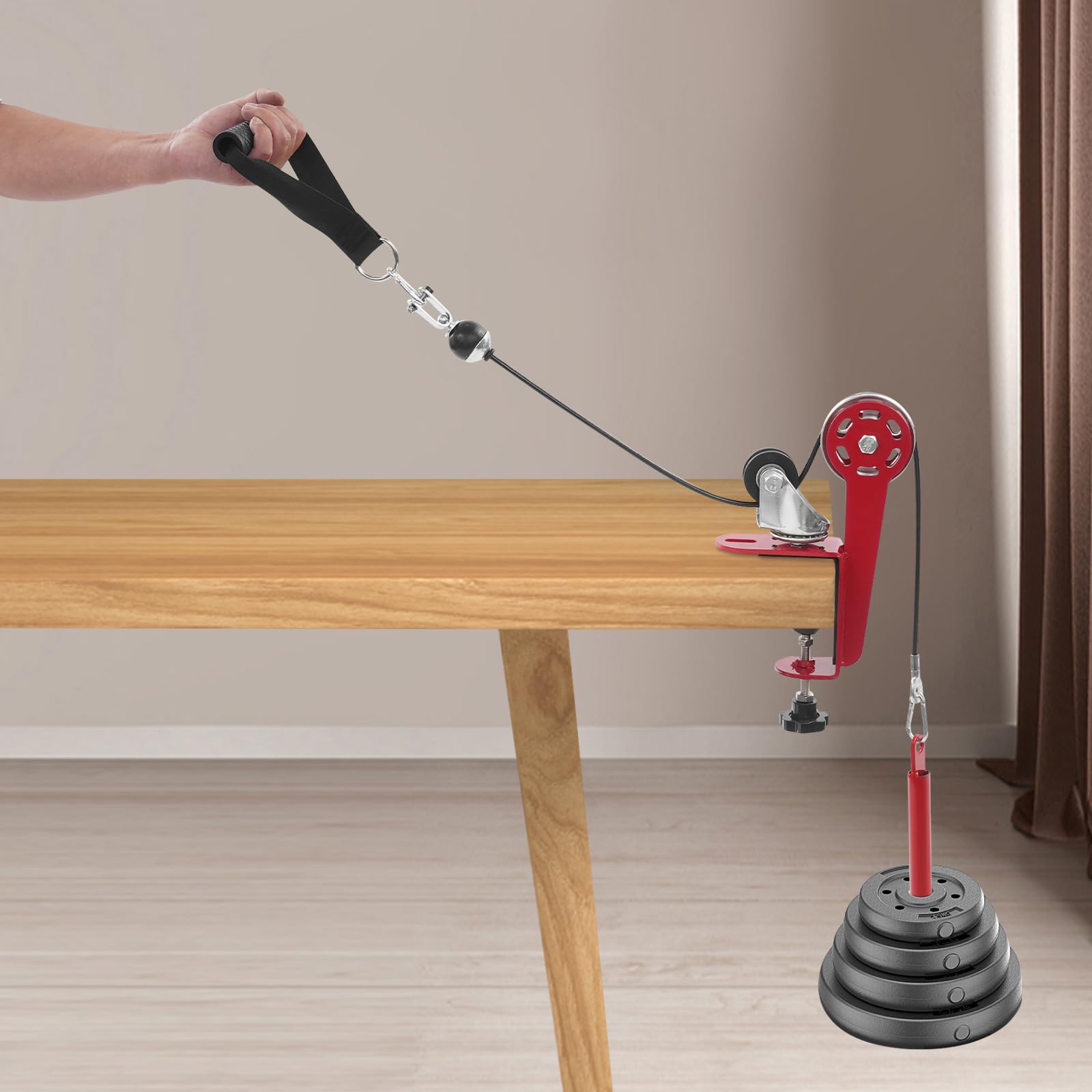Système de Poulie de Bras de Fer Professionnel pour Entraînement sur Table, système de poulie pour entraîner Les Bras pour Musculation des Poignets