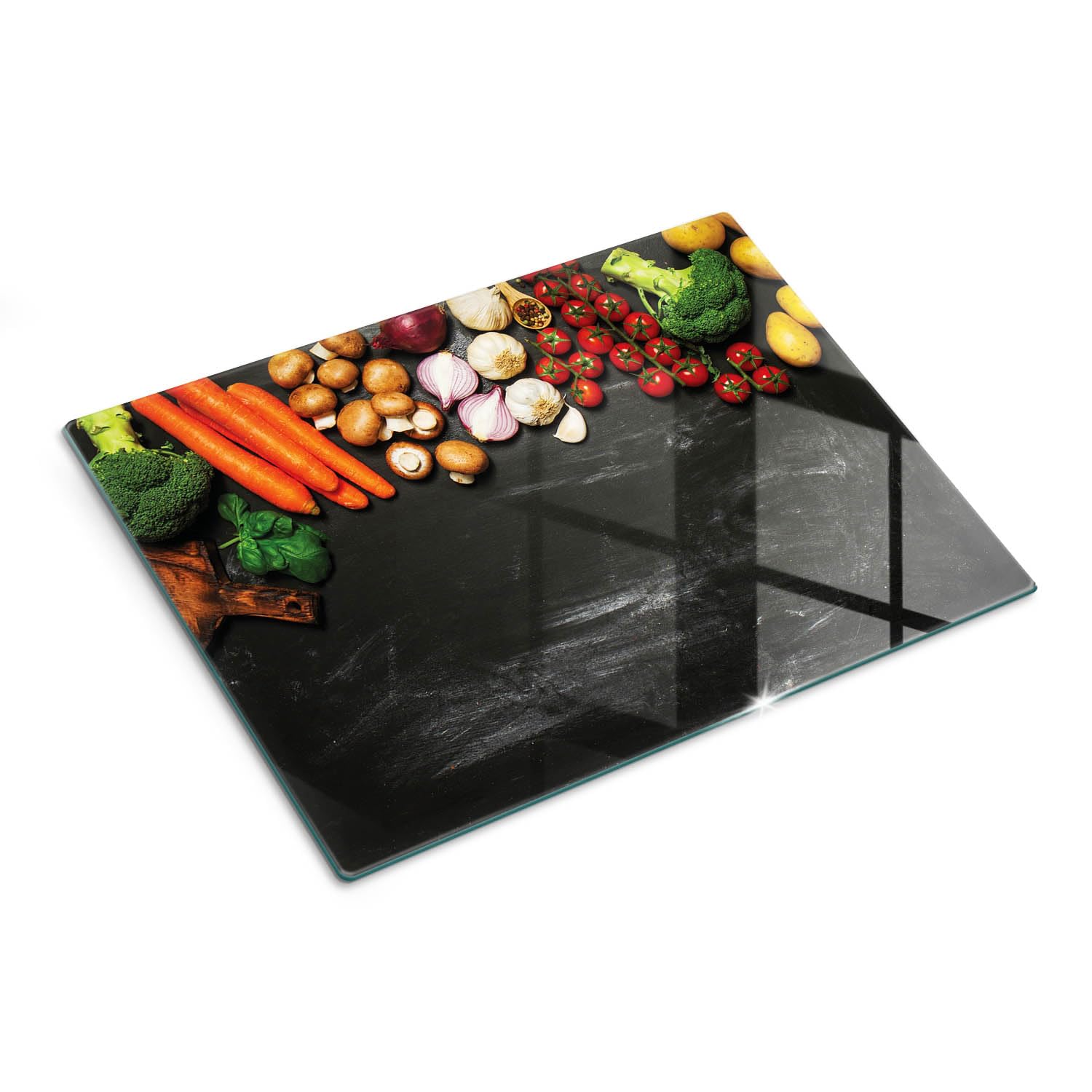 Accessorio da cucina: Coperchio in vetro e tagliere 40x30 cm Verdure