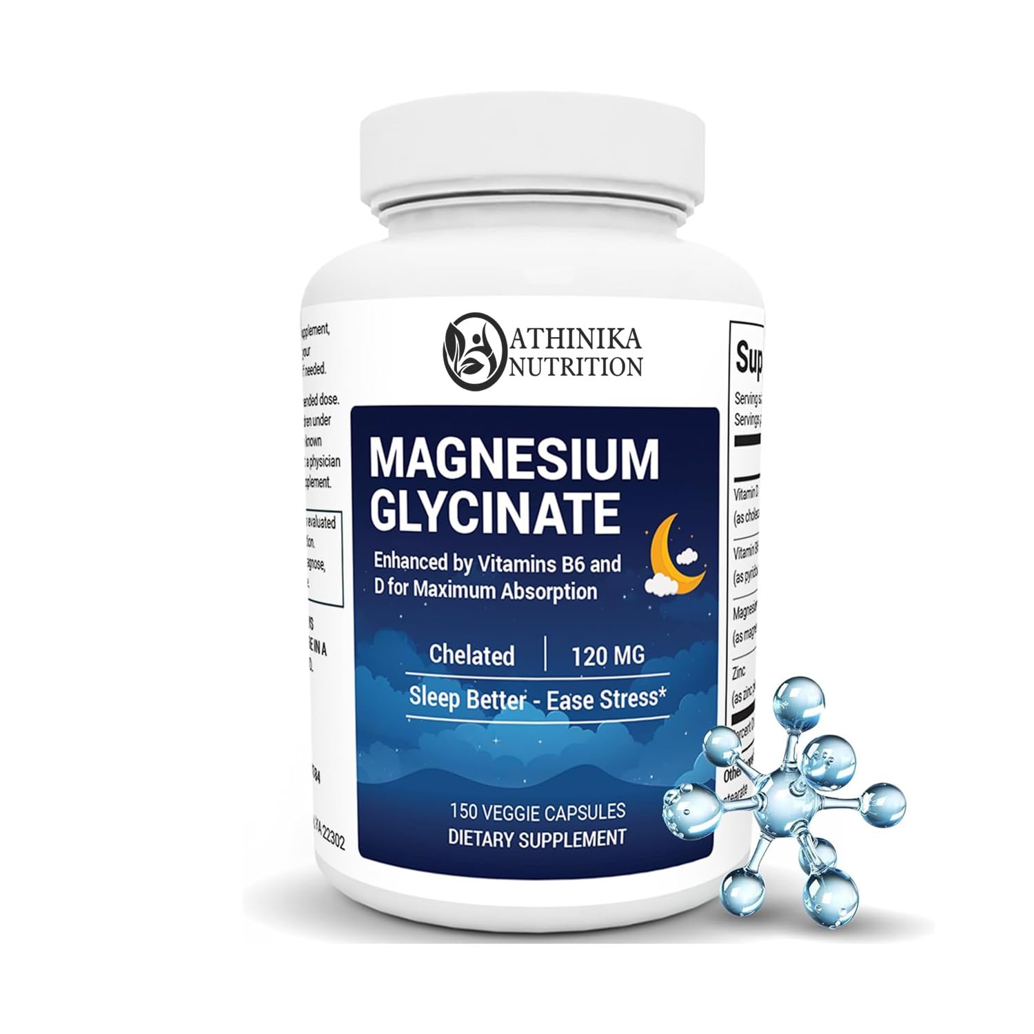Magnesium Glycinate for Stress Relief, Relaxation & Good Sleep* - Magnesium Supplement Capsule - 150 Capsules-image-41