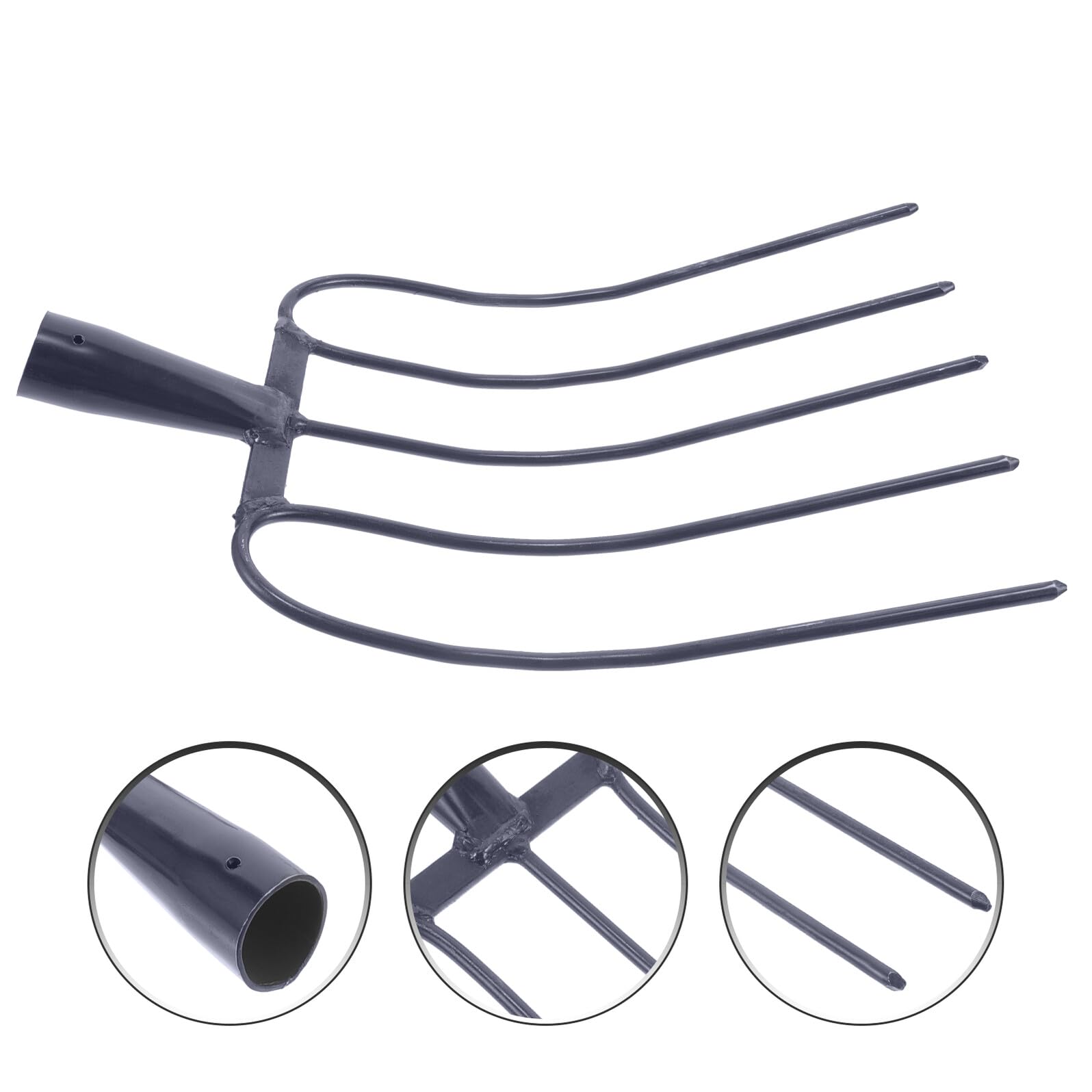 SUPVOX Forca Agricola Multifunzionale Per Erba e Letame, Forcone Da Giardinaggio Robusto e Portatile Per Uso Esterno Rurale