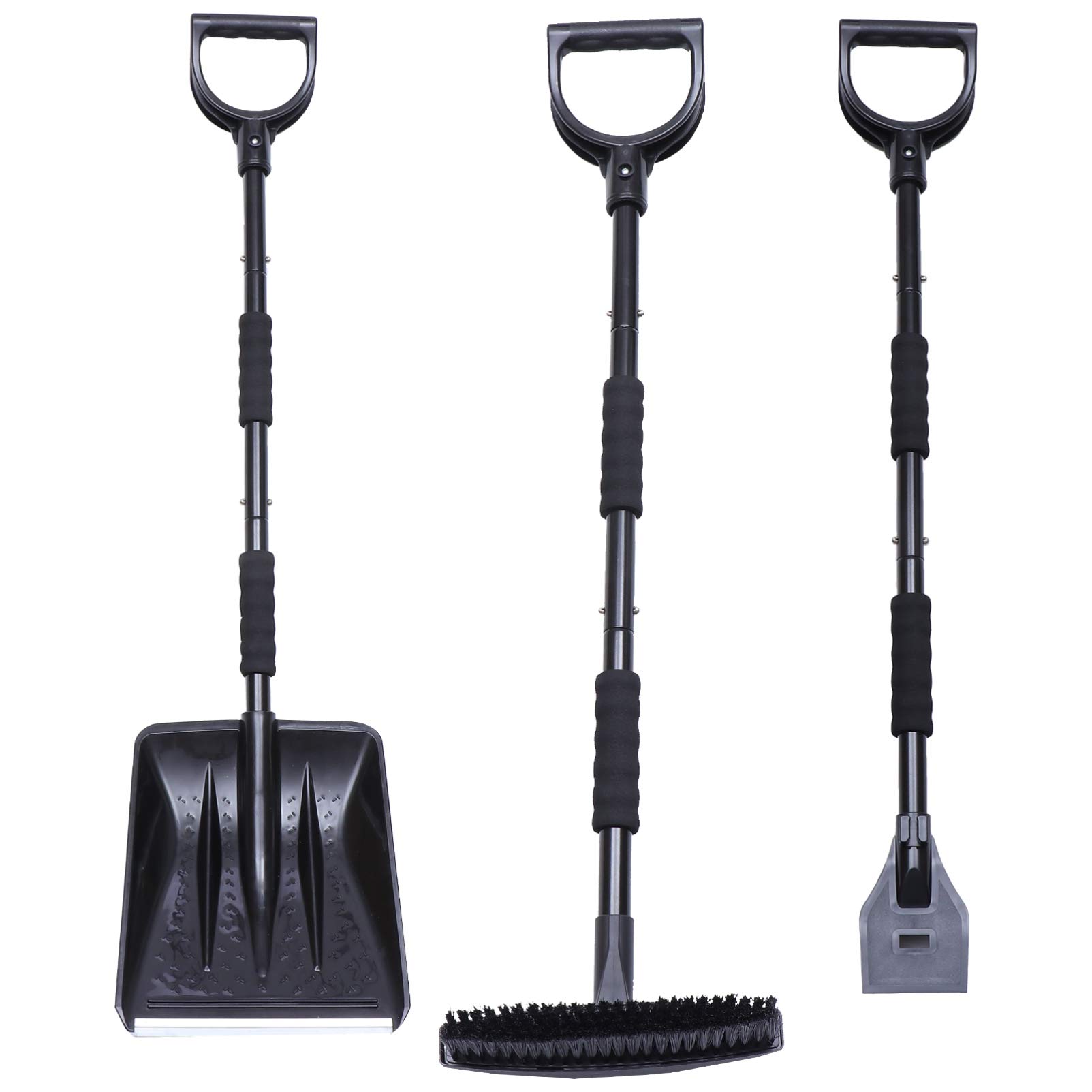 Yardwe Outils de Déneigement de Voiture Brosse à Neige Extensible Grattoir à Glace Amovible Hiver Voiture Outil de Nettoyage de La Neige pour Camion Automobile SUV Pare-Brise Fenêtres
