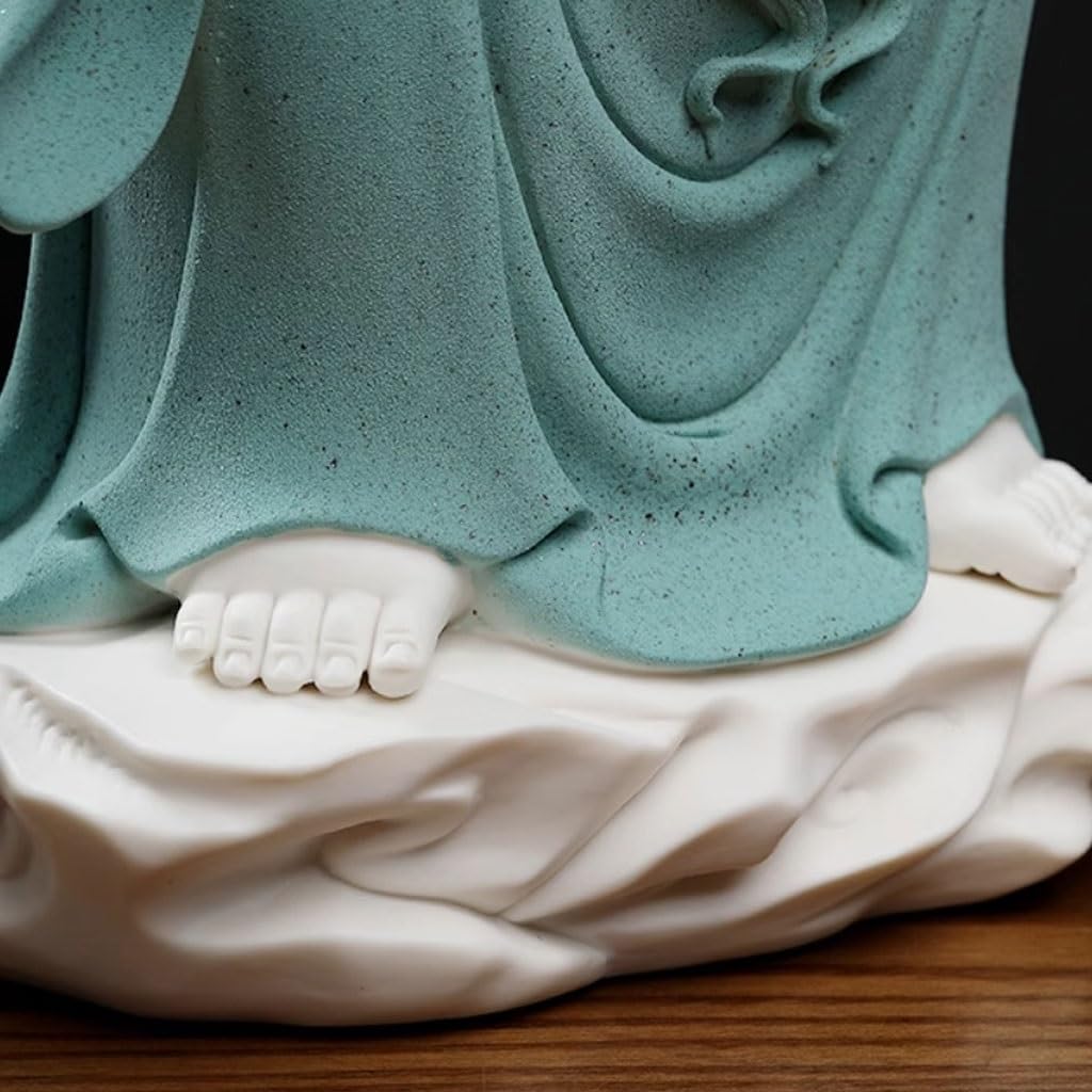 Escultura de Estatua de Buda Oficina Cerámica Maitreya Buda Artesanía Adornos Sala De Estar Lucky Bodhisattva Decorativos