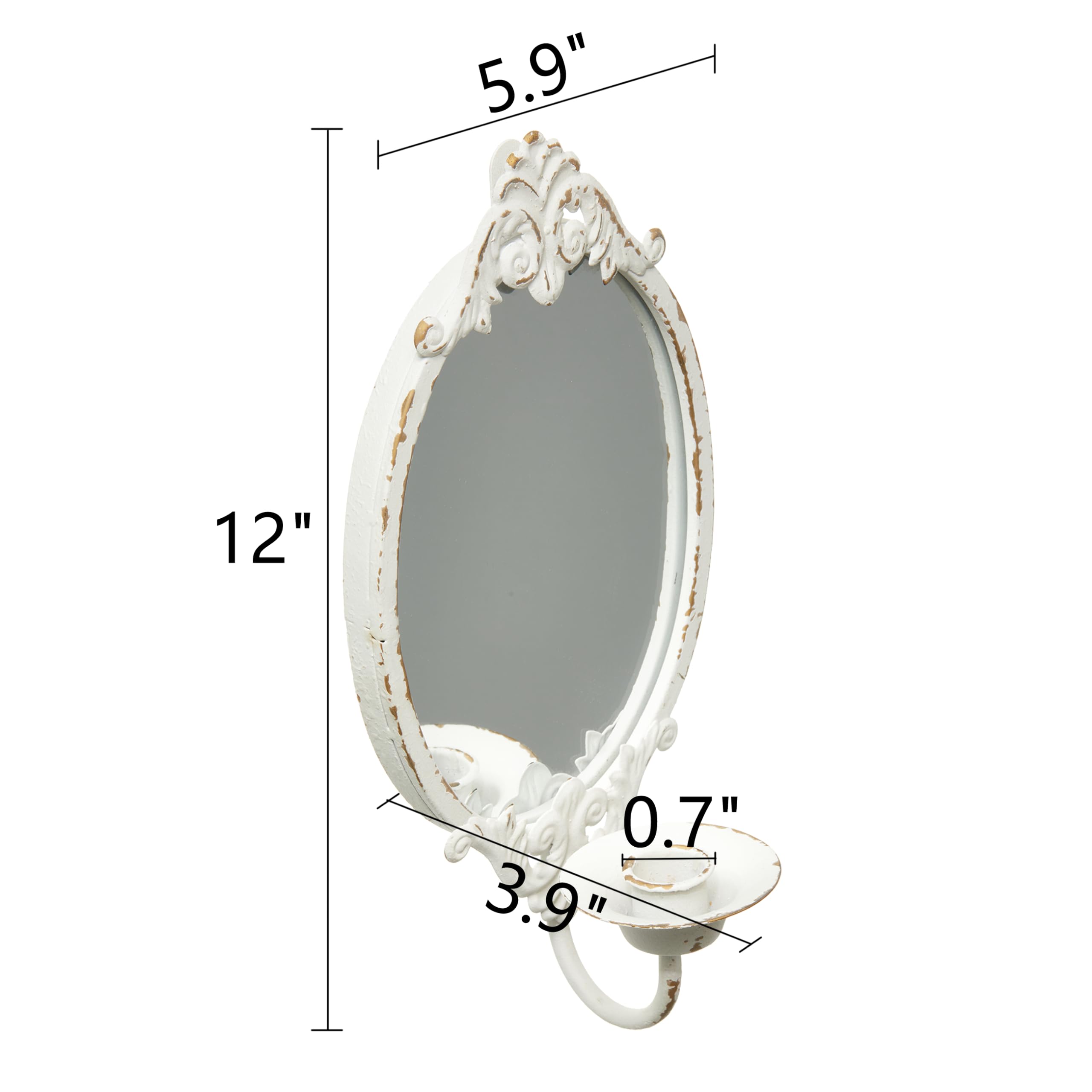 Kaarsenhouder voor aan de muur, zwart, set van 2 wandhouders, metaal