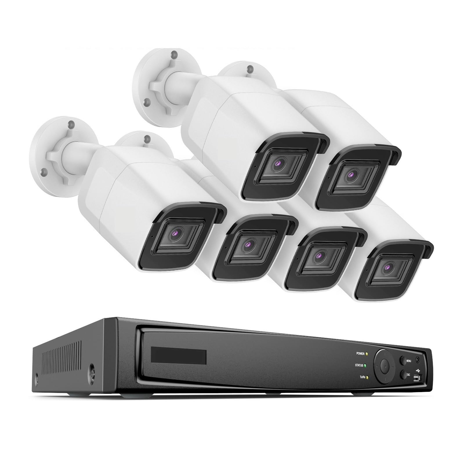 Di Sicurezza Video Rete 4K Ultra HD POE Registrazione Audio Telecamera IP Registratore NVR 8MP Kit Sorveglianza CCTV Buona Qualità Dell'Immagine(1T,6PCS Camera no cable)