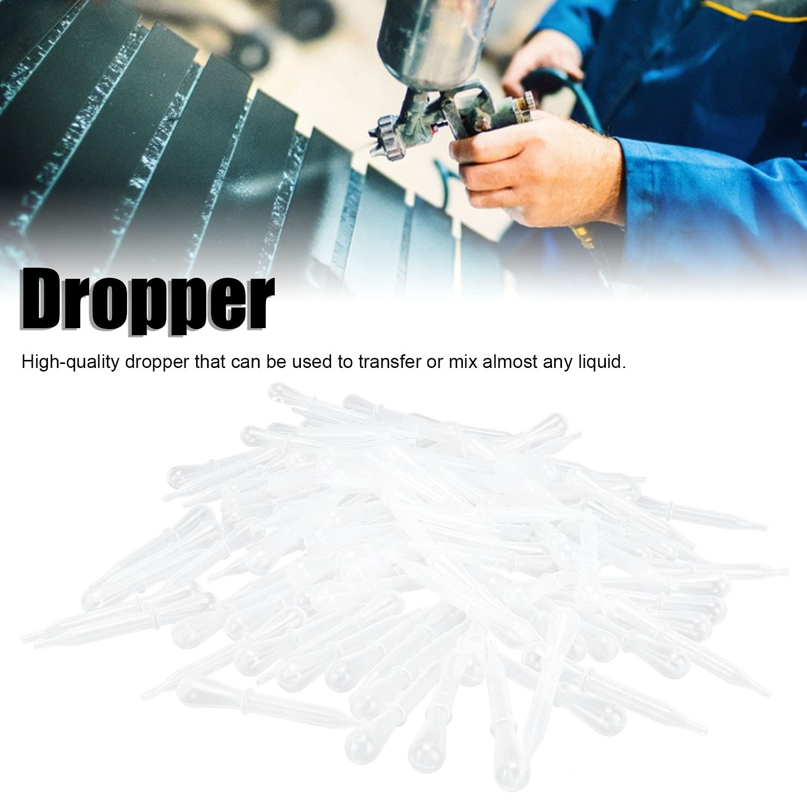 Gavigain 100PCS 1.5ml Dropper Pipette Liquid Transfer, Airbrush Paint Art Supplies Accessory for Pigment Extraction