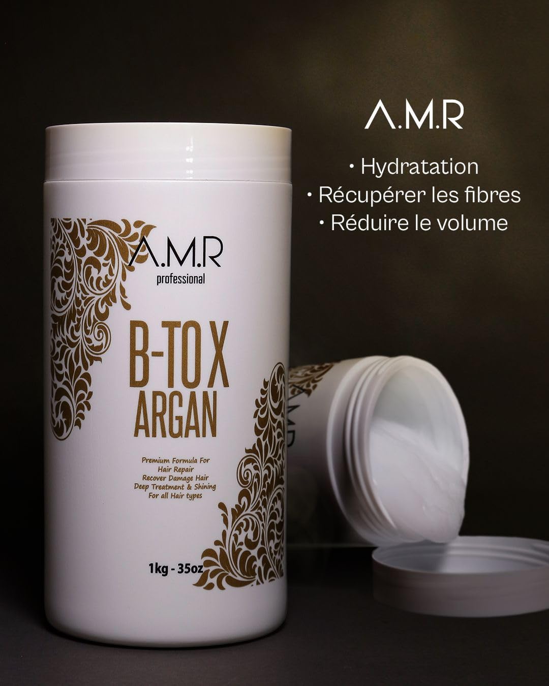BTOX ARGAN AMR Professional Cuidado Profundo reparador intenso para cabello muy dañado (1 kg)