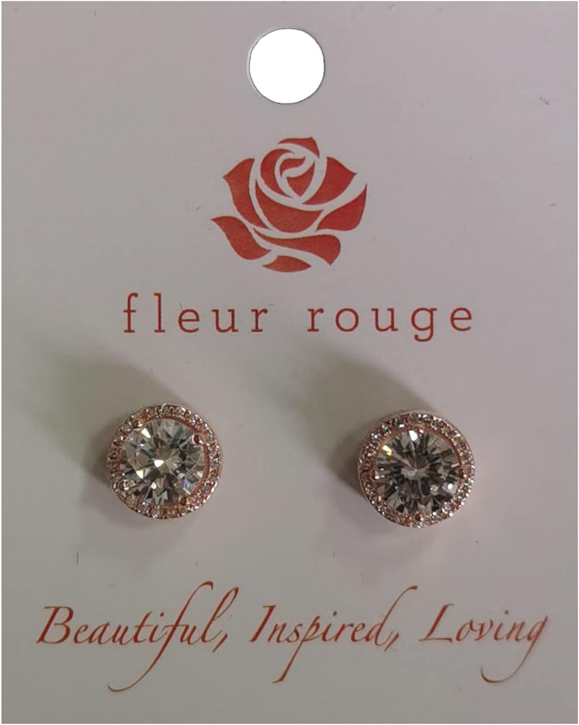 18K Gold Plated Halo Stud Earrings CZ Simulated Diamond Round Earing for Women, Rose Earrings for Man, Sparkle Allure Earrings with Size 0.39inch / 0.27inch, in Rose Gold,White Gold and Yellow Gold - Image 5