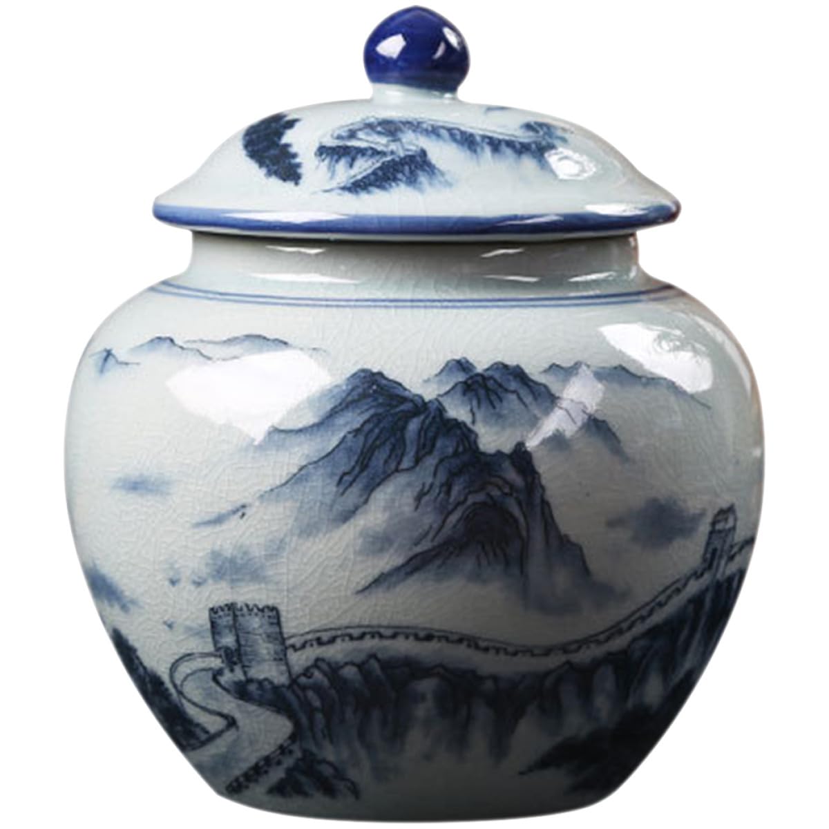 Keramik Teeblättern Teedose Chinesischen mit Stil Luftdichtem im Vintage Verschluss Dekorativem Design Losen Kaffeebohnen und für