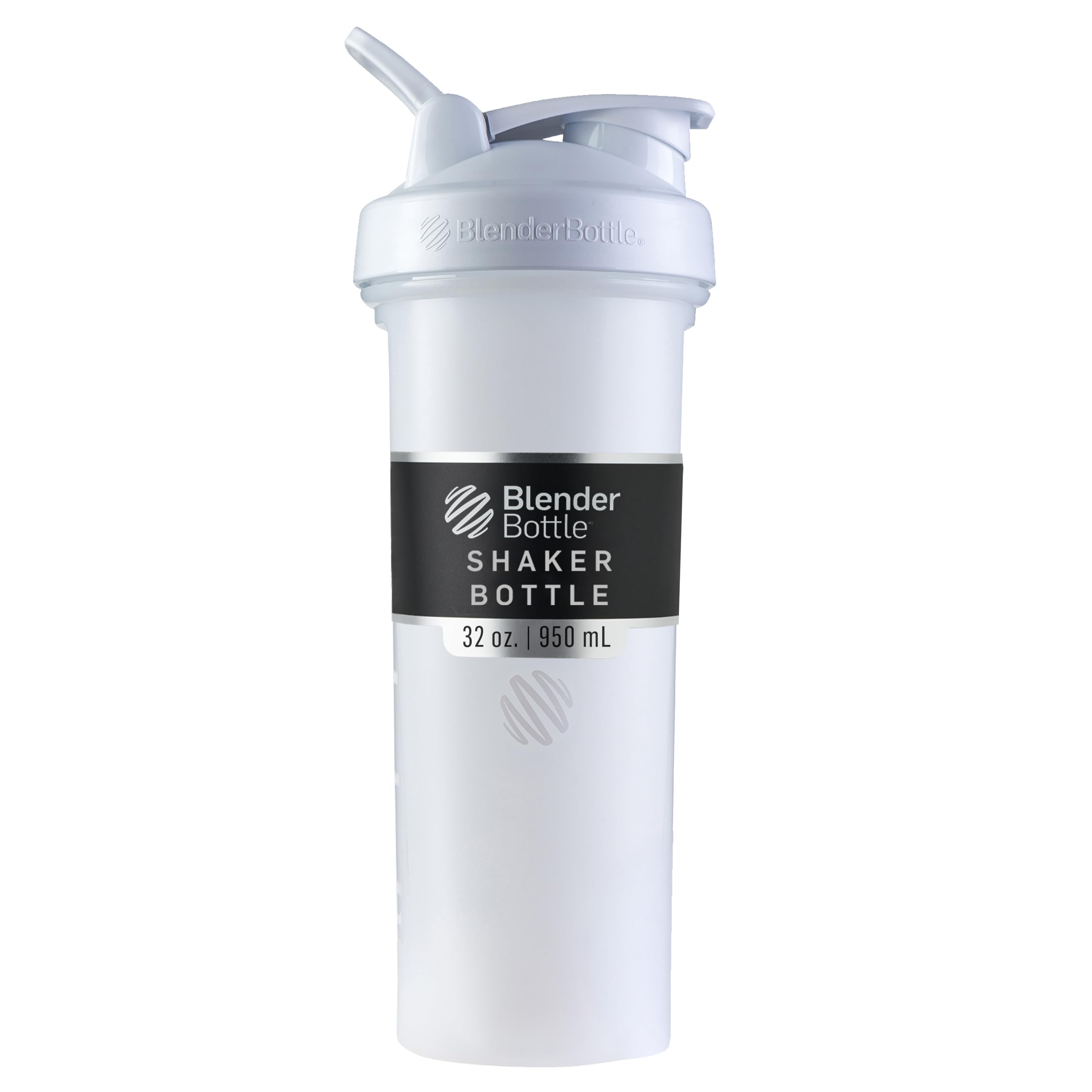 BlenderBottle Classic V2 Plastic Shaker Bottle 32 oz White
