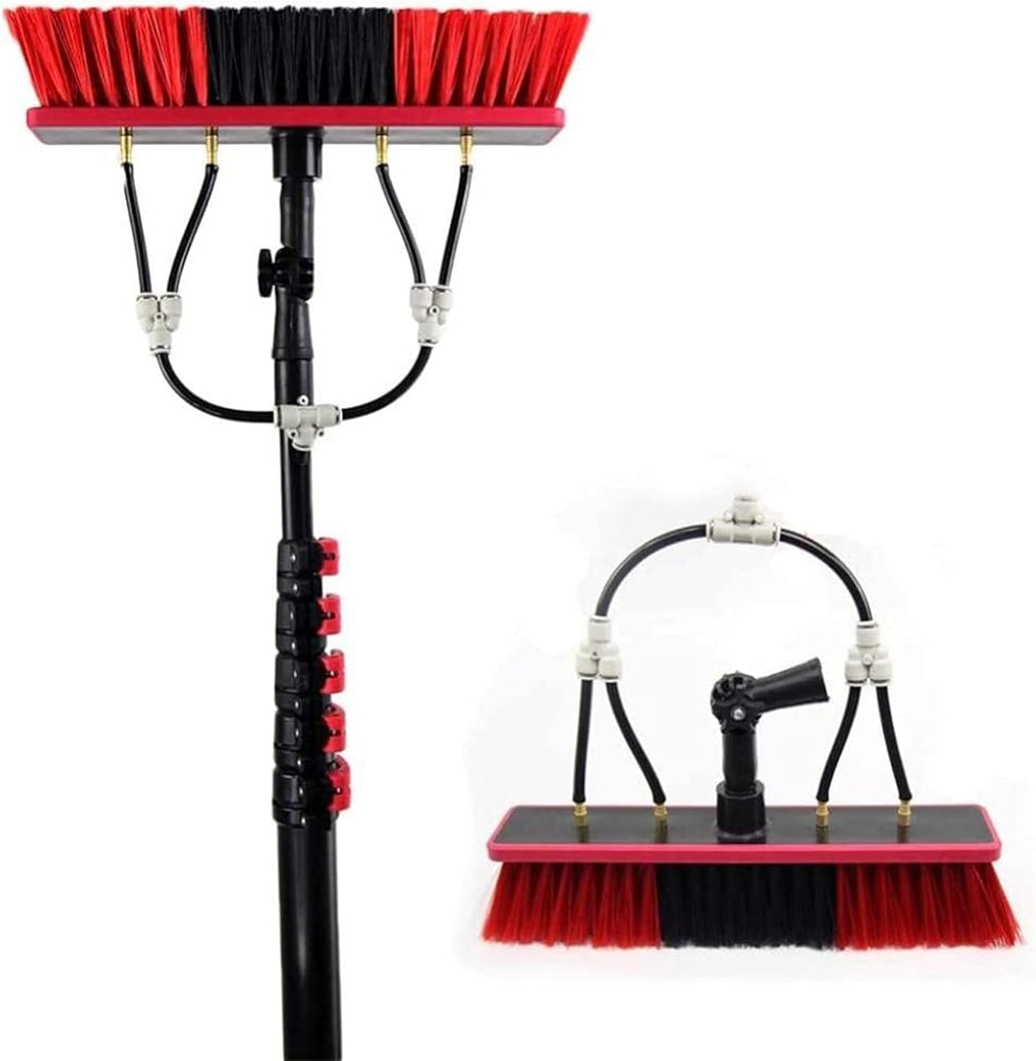 Window Cleaning Rod, Water-Fed Telescopic Brush,Extendable Cleaner Greenhouse Roof, Cleaning Photovoltaic and Solar Panels, Cleaning Brush Head,35cmbrushhead-9M/30FT