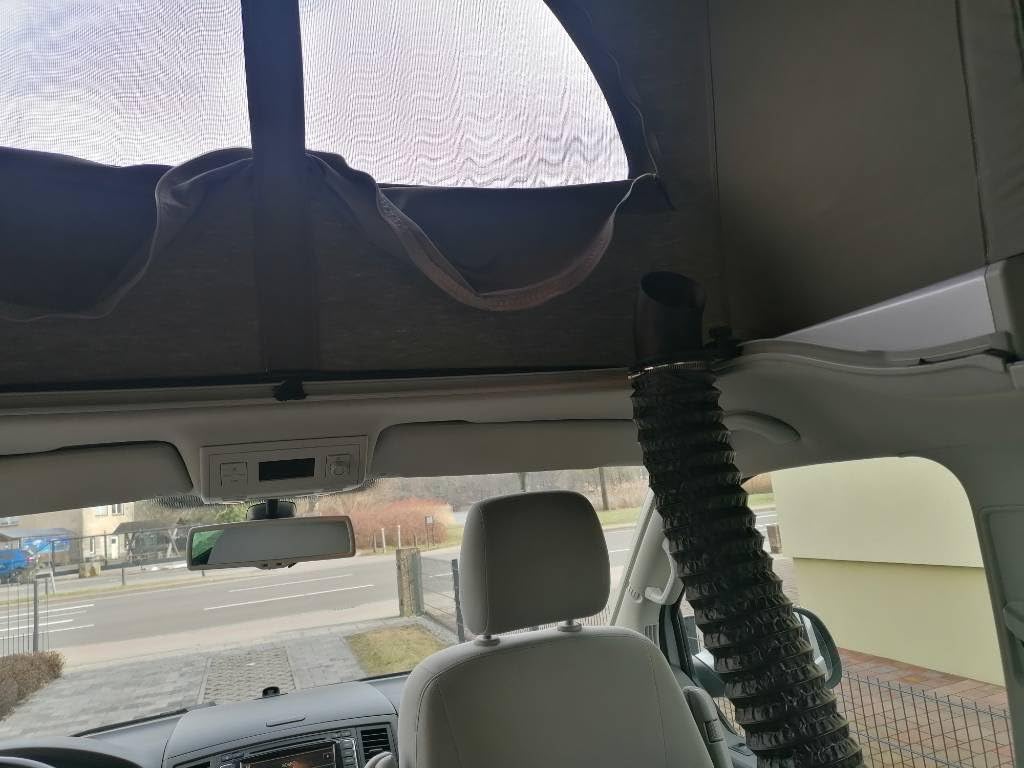 Standheizungsadapter für VW T5 / T6 / T6.1 California, Warmluftleitsystem für Aufstelldach, Bus AirFlow System, Schwarz