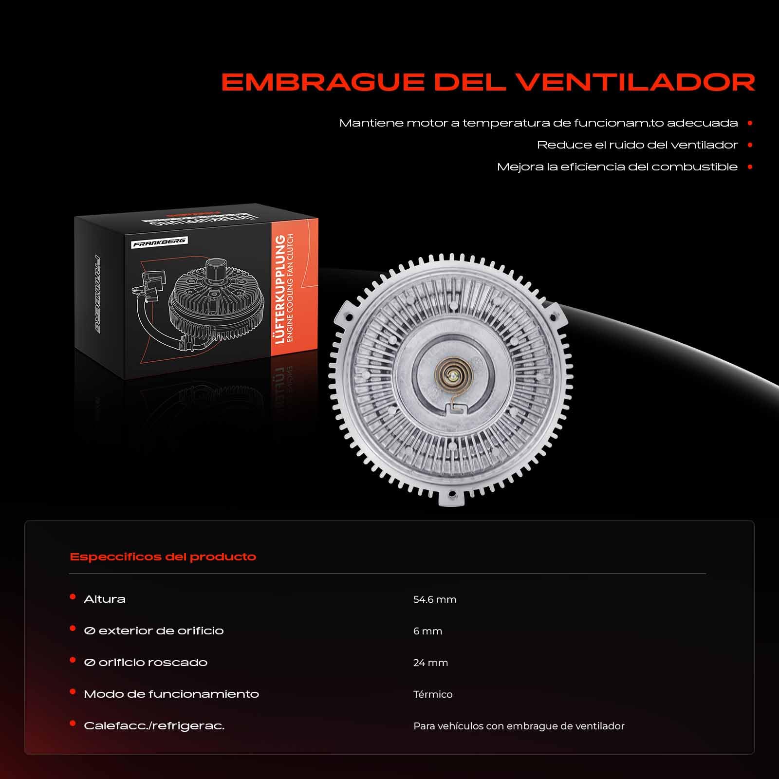 Frankberg Acoplamiento viscoso para ventilador de radiador número de pieza | Compatible con: Serie 3 E46, Serie 3 Convertible E46, Serie 3 Coupé E46, Serie 3 Touring E36, Serie 5 Touring E39