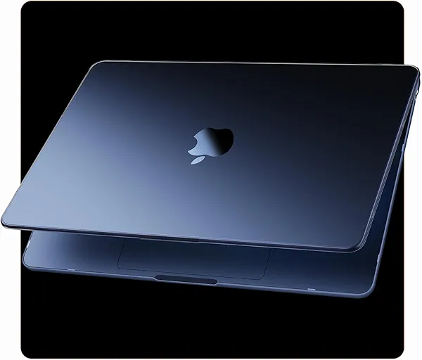 Soonjet Compatible for MacBook Air 15 inch Case M4 2025 2024 2023 M3 M2 [100% Match Official Color] [Ultra Thin Armor] Protective Hard Shell Matte Cover for Laptop A3241 A3114 A2941 - Midnight Clear