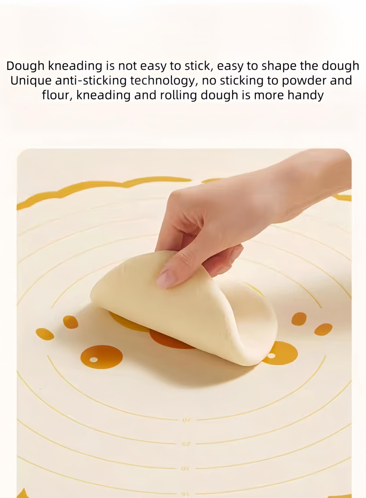 Tapis de pâtisserie en silicone, antidérapant, tapis de cuisson extra large pour rouler la pâte et le fondant