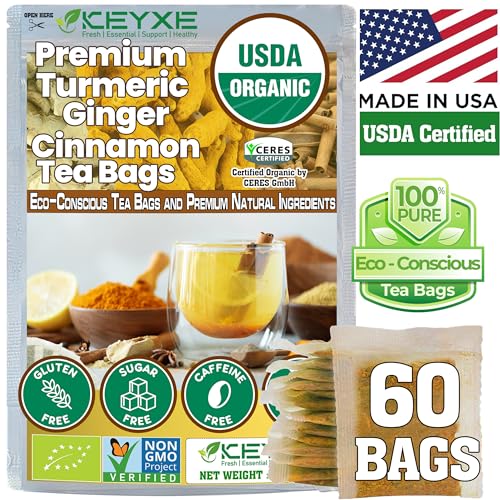 USDA Organic Turmeric Ginger Cinnamon Tea Bags (120 Count) –