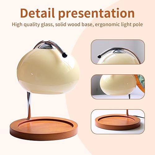 Miniatura 3 de Lámpara de fusión de cera aromática, bandeja de almacenamiento de madera retro, calentador de velas de vidrio, lámpara de escritorio, lámpara de