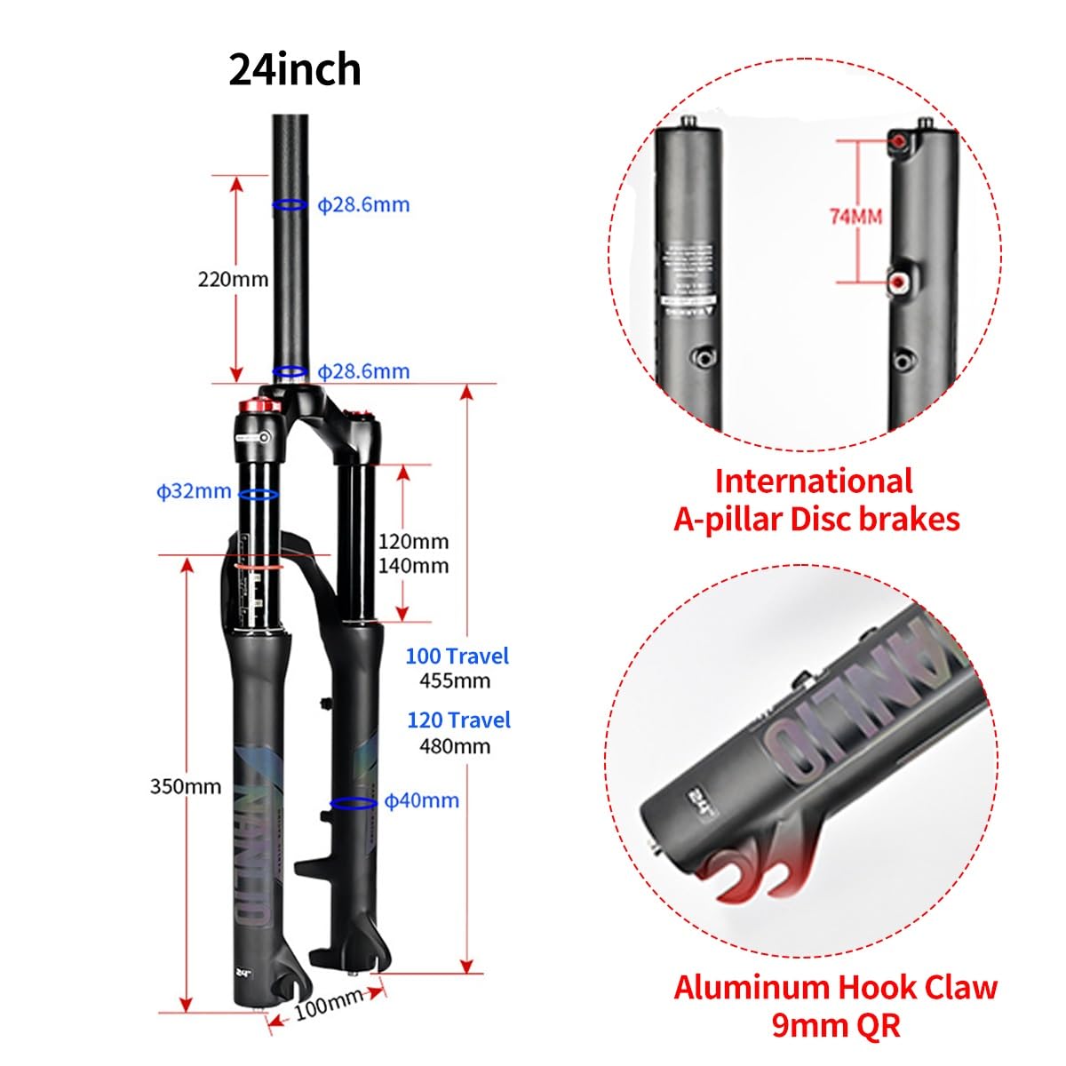Amazon.co.jp: 超軽量 マウンテンバイク サスペンションフォーク 20/24