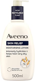 Aveeno Skin Relief Moisturising Lotion | Soothes Skin From Day 1 | For Very Dry and Irritable Skin Care | With Shea Butter and Prebiotic Oatmeal, 500ml
