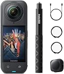 Insta360 X5 Essentials Bundle - Waterproof 8K 360° Action Camera, Leading Low Light, Invisible Selfie Stick Effect, Rugged and Replaceable Lens, 3-Hour Battery, Built-in Wind Guard, Stabilization