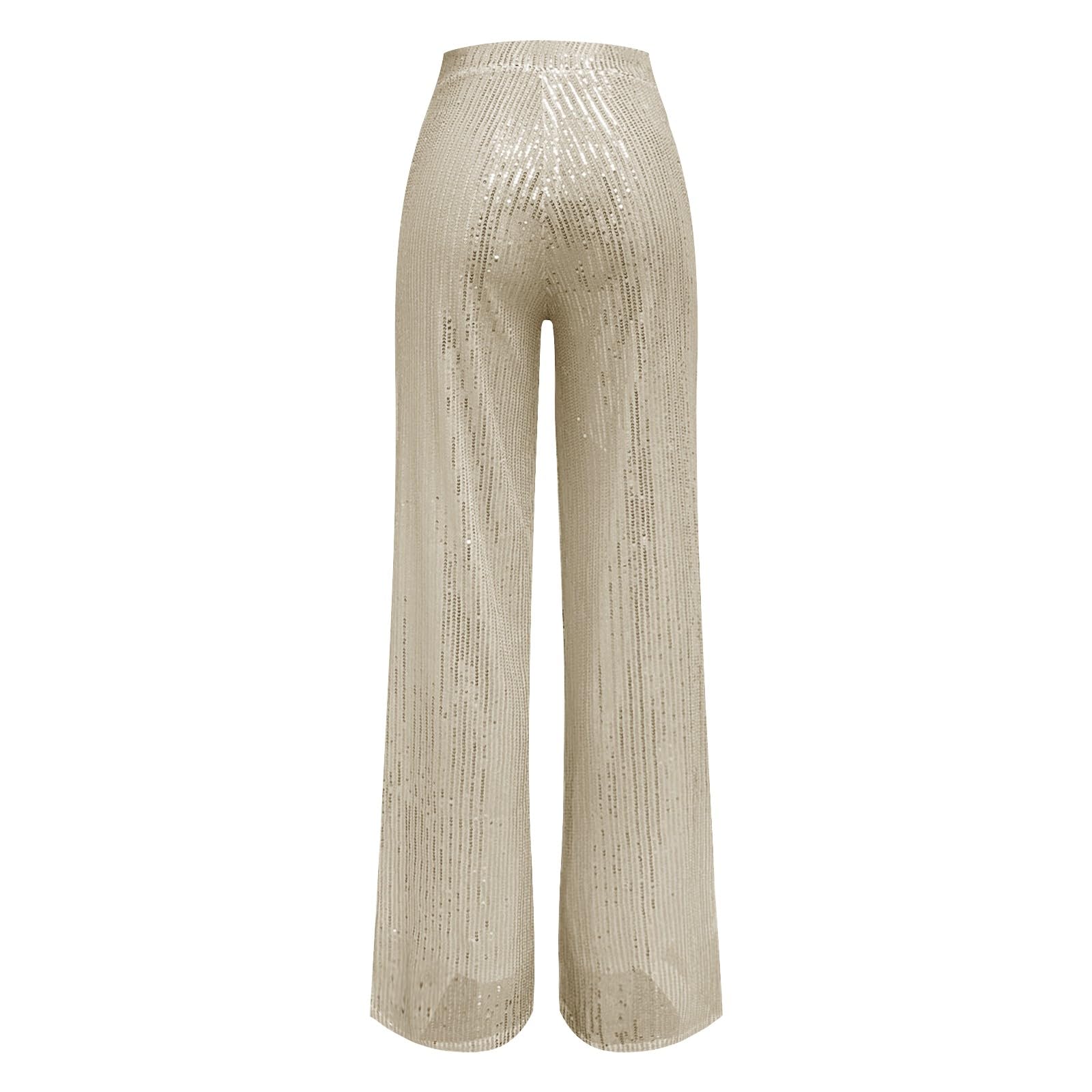 Pantalon Palazzo élégant pour femme - Pantalon évasé tendance avec taille élastique - Coupe droite - Pantalon en tissu stretch - Pantalon de loisirs tendance - Doux et confortable
