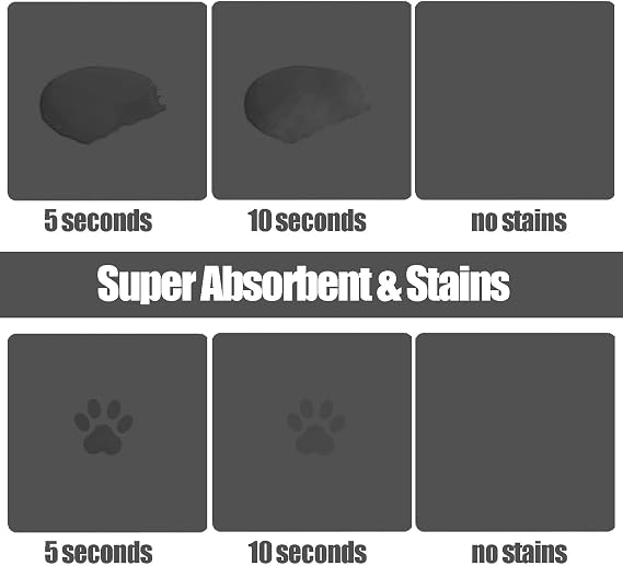 Large Pet Feeding Mat, Absorbent Quick Dry Dog Mat for Food and Water Bowl, No Stains Easy Clean Dog Water Dispenser Mat, Pet Supplies Bowl Mat for Messy Drinkers (Dark brown, Paw print 100 x 40cm)