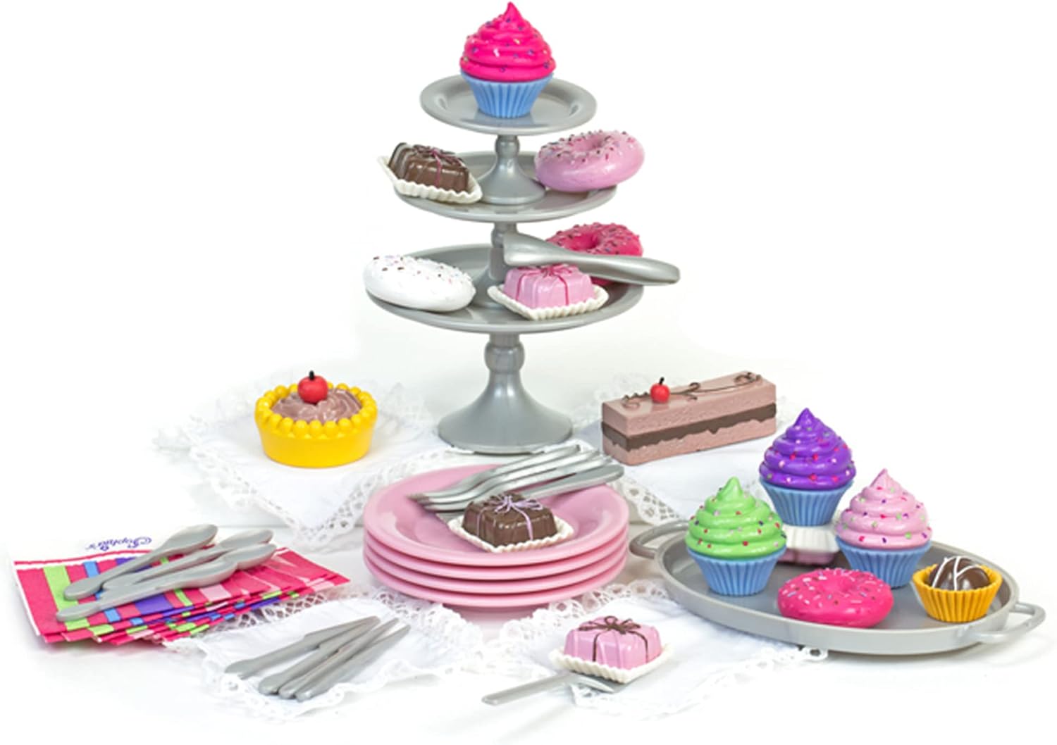 Sophia's 18" Doll 39 pc. Realistic Desserts, Display Trays, and Service for Four Set