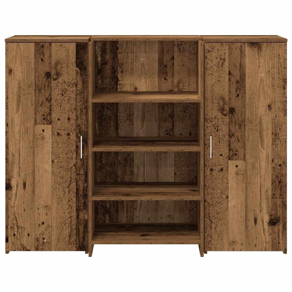 Bancone da ricevimento, effetto legno anticato, 135 x 50 x 103,5 cm, per ufficio, scrivania, PC, scaffale, cassetto, segretario, scrivania ergonomica, per ufficio, camera