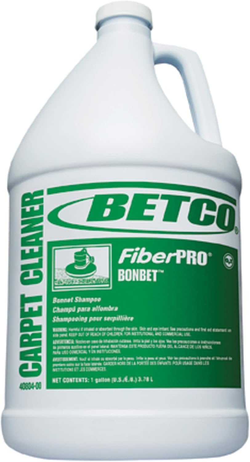 Betco® FiberPRO® Bonbet Carpet Shampoo, Fresh Scent, 128 Oz Bottle, Blue, Case Of 4