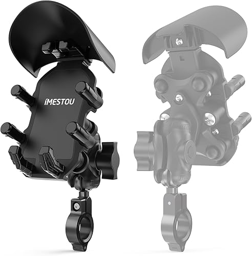 Miniatura 9 de iMESTOU Soporte de teléfono para motocicleta antivibración, amortiguador de golpes, base de montaje de bola de 1 pulgada, giratoria de 720, se
