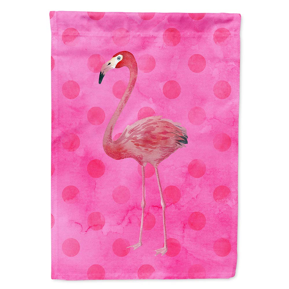 Oriflamme Flamingo Pink Polkadot en toile résistante pour façade de maison