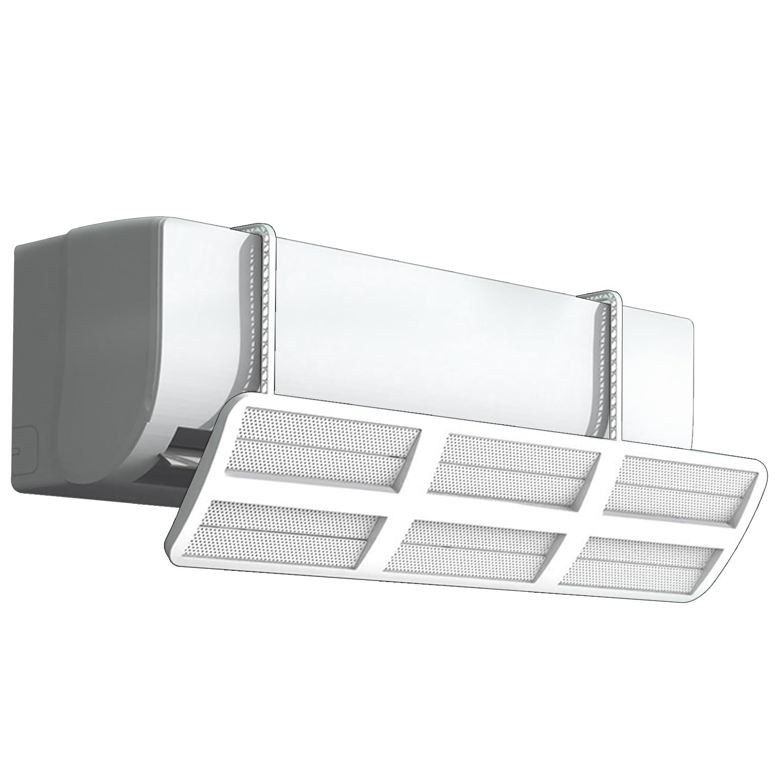 WUXTOKV Air Conditioner Deflector, AC Vent Deflector 270° Adjustable Louvers 3000+ Holes, 35in, ABS Plastic, for Most Split AC